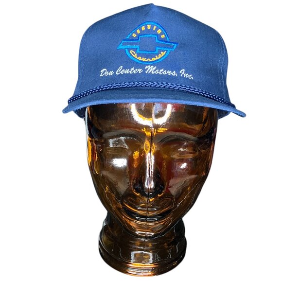 Vintage Blue Yupoong Don Center Motors Chevrolet Chevy Snapback Rope Hat Cap - Picture 2 of 6